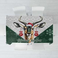 South Africa Springboks Christmas Tablecloth Bokke Santa - Geseende Kersfees - Wonder Print Shop