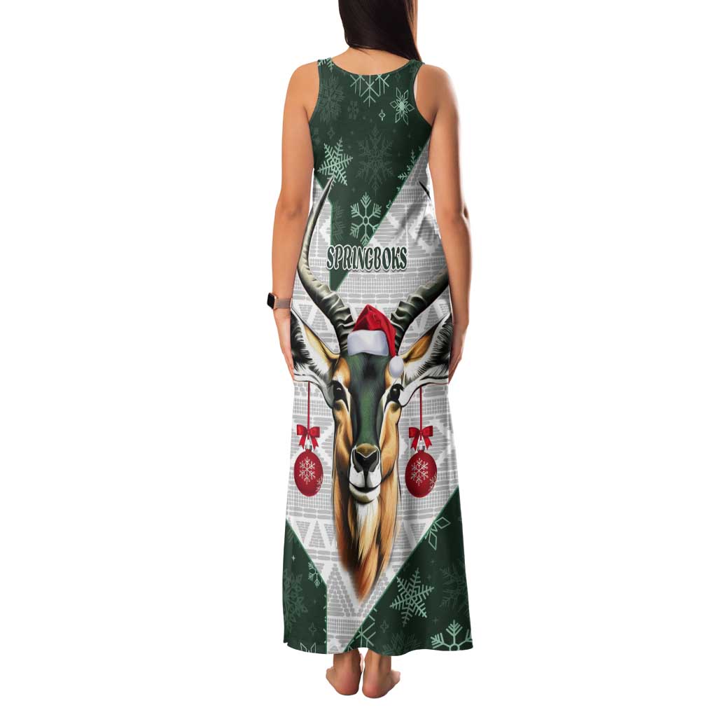 South Africa Springboks Christmas Tank Maxi Dress Bokke Santa - Geseende Kersfees - Wonder Print Shop