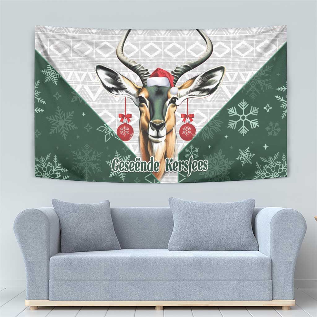 South Africa Springboks Christmas Tapestry Bokke Santa - Geseende Kersfees - Wonder Print Shop