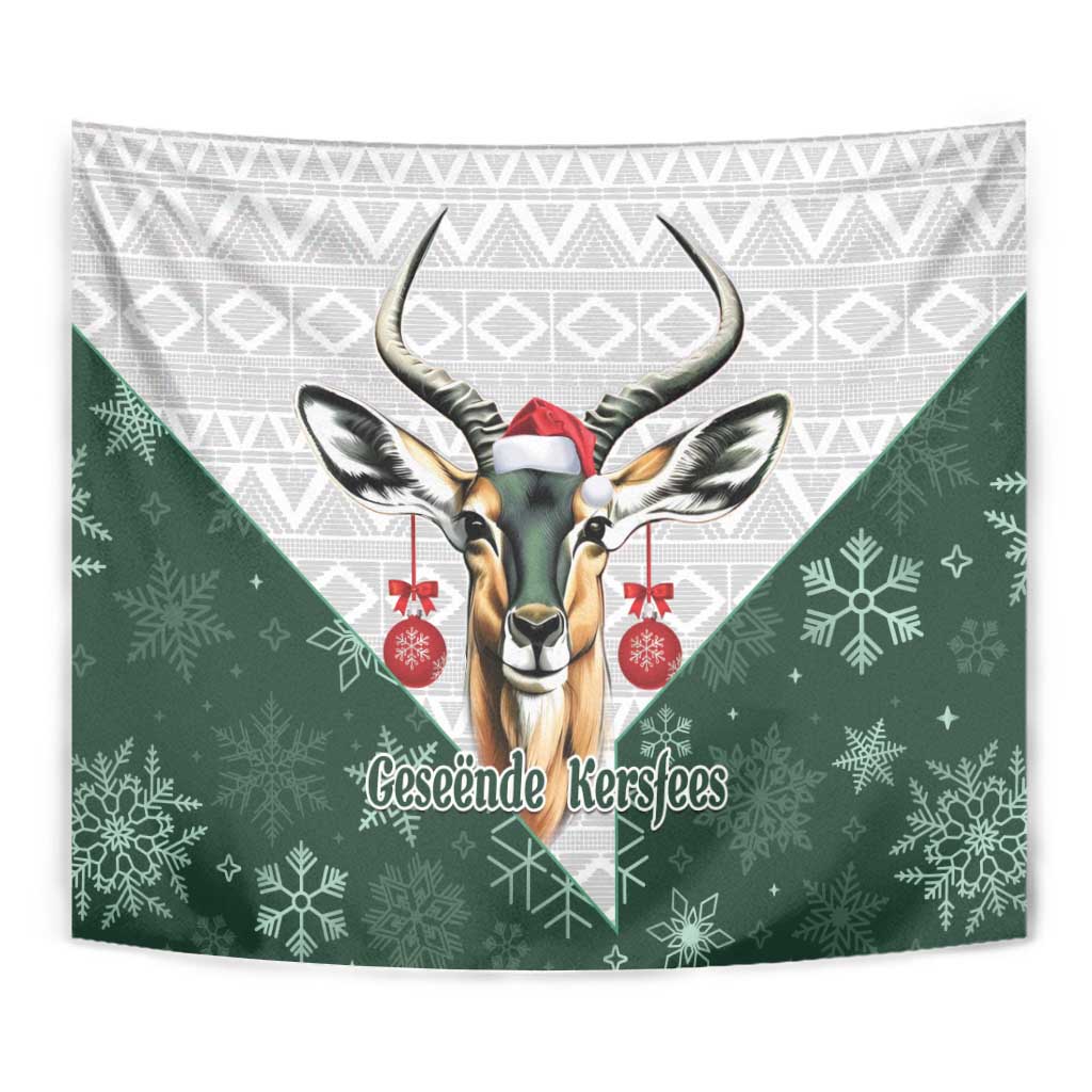 South Africa Springboks Christmas Tapestry Bokke Santa - Geseende Kersfees - Wonder Print Shop