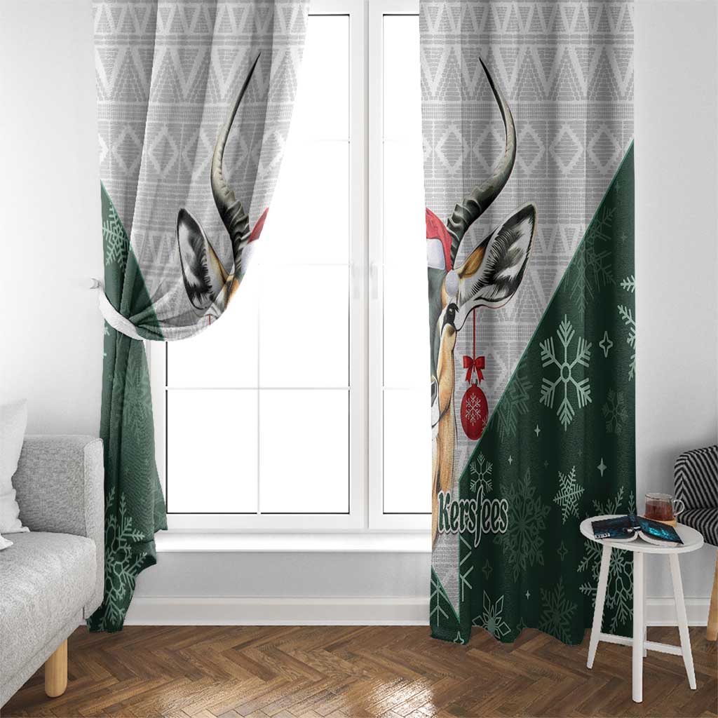 South Africa Springboks Christmas Window Curtain Bokke Santa - Geseende Kersfees - Wonder Print Shop