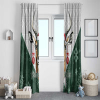 South Africa Springboks Christmas Window Curtain Bokke Santa - Geseende Kersfees - Wonder Print Shop