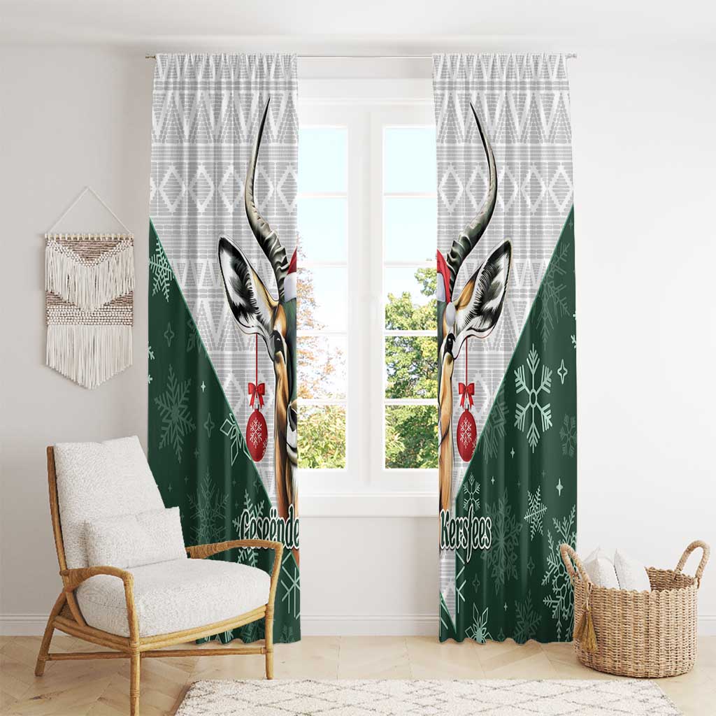 South Africa Springboks Christmas Window Curtain Bokke Santa - Geseende Kersfees - Wonder Print Shop