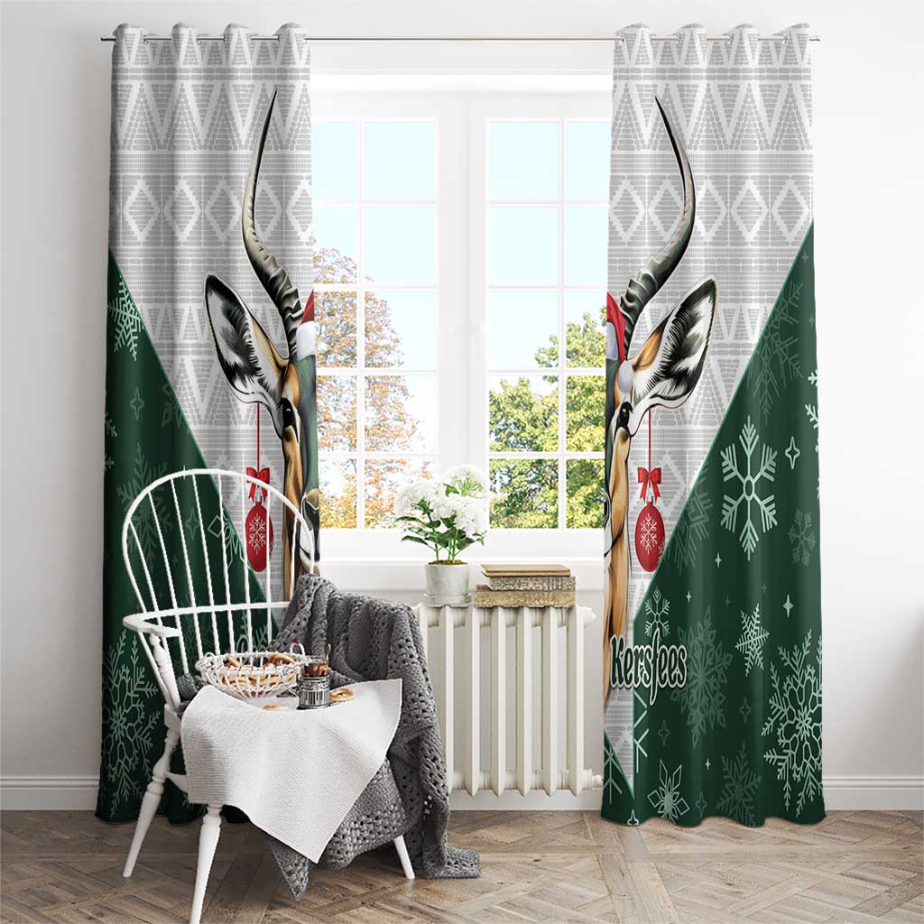South Africa Springboks Christmas Window Curtain Bokke Santa - Geseende Kersfees - Wonder Print Shop