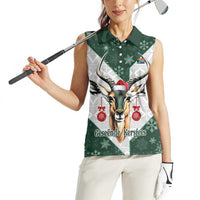 South Africa Springboks Christmas Women Sleeveless Polo Shirt Bokke Santa - Geseende Kersfees - Wonder Print Shop