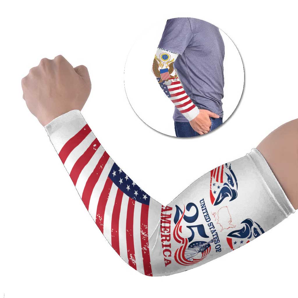Personalized United States 250th Anniversary Arm Sleeves USA 4th Of July Proud - Wonder Print Shop