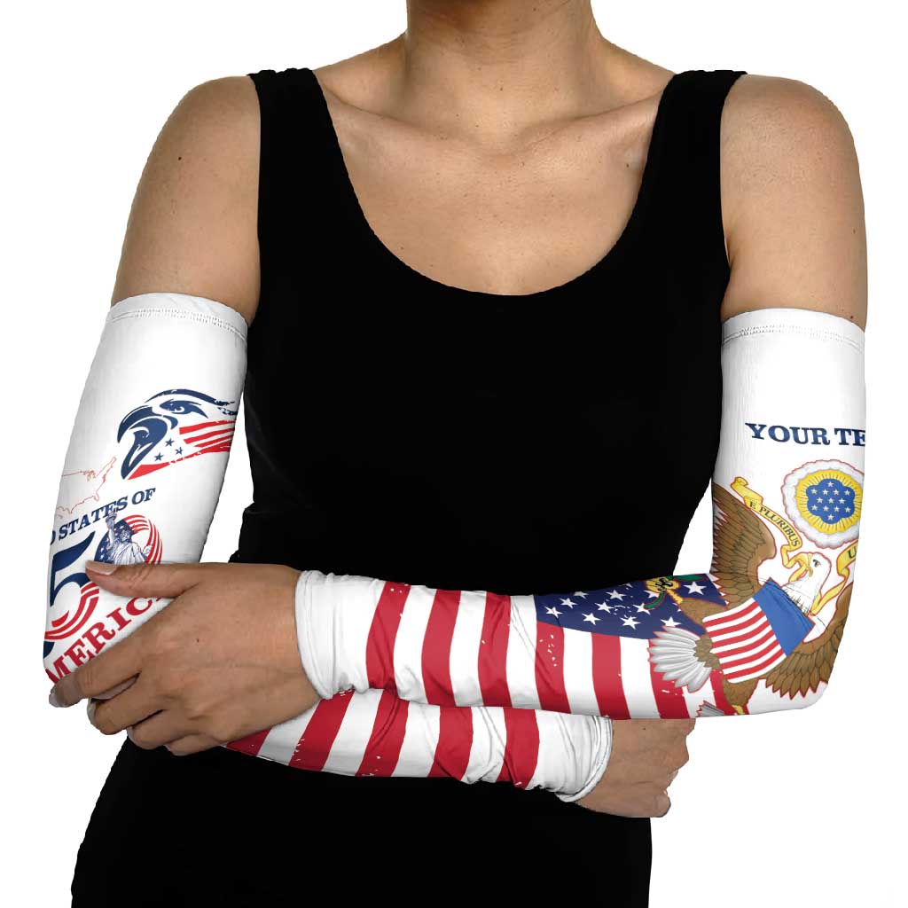 Personalized United States 250th Anniversary Arm Sleeves USA 4th Of July Proud - Wonder Print Shop