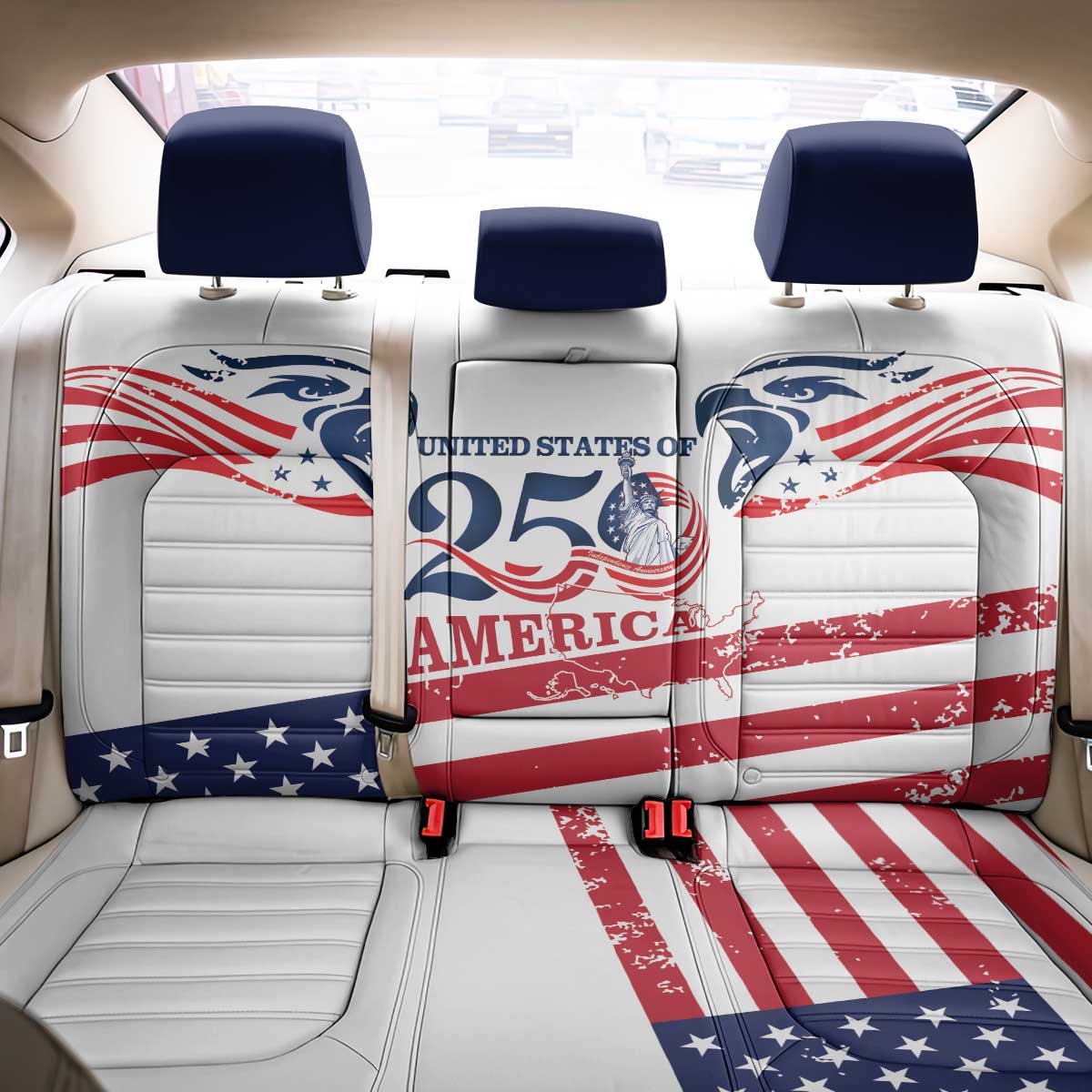 United States 250th Anniversary Back Car Seat Cover USA 4th Of July Proud - Wonder Print Shop