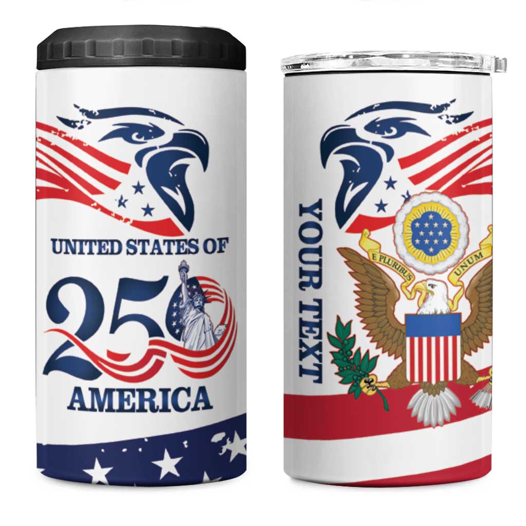 Personalized United States 250th Anniversary 4 in 1 Can Cooler Tumbler USA 4th Of July Proud - Wonder Print Shop