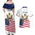 Personalized United States 250th Anniversary Couples Matching Off Shoulder Maxi Dress and Hawaiian Shirt USA 4th Of July Proud - Wonder Print Shop