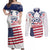Personalized United States 250th Anniversary Couples Matching Off Shoulder Maxi Dress and Long Sleeve Button Shirt USA 4th Of July Proud - Wonder Print Shop