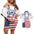 Personalized United States 250th Anniversary Couples Matching Off Shoulder Short Dress and Hawaiian Shirt USA 4th Of July Proud - Wonder Print Shop