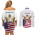 Personalized United States 250th Anniversary Couples Matching Off Shoulder Short Dress and Long Sleeve Button Shirt USA 4th Of July Proud - Wonder Print Shop