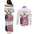 Personalized United States 250th Anniversary Couples Matching Puletasi and Long Sleeve Button Shirt USA 4th Of July Proud - Wonder Print Shop