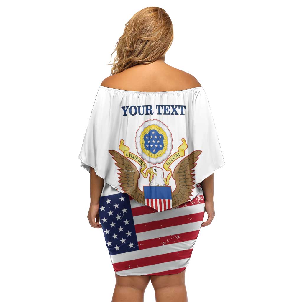 Personalized United States 250th Anniversary Family Matching Off Shoulder Short Dress and Hawaiian Shirt USA 4th Of July Proud - Wonder Print Shop