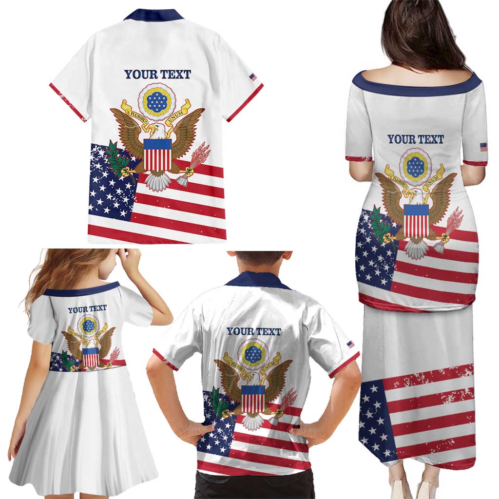 Personalized United States 250th Anniversary Family Matching Puletasi and Hawaiian Shirt USA 4th Of July Proud - Wonder Print Shop
