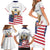 Personalized United States 250th Anniversary Family Matching Short Sleeve Bodycon Dress and Hawaiian Shirt USA 4th Of July Proud - Wonder Print Shop