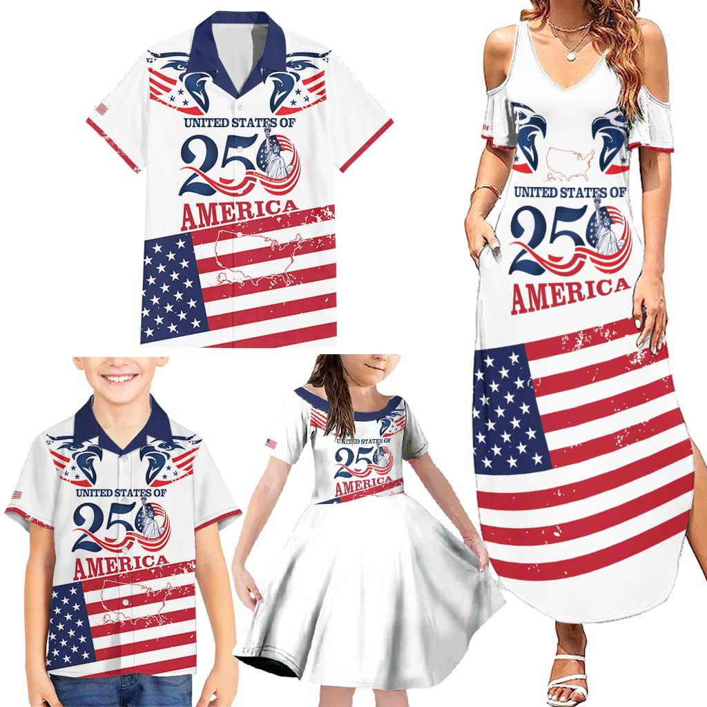 Personalized United States 250th Anniversary Family Matching Summer Maxi Dress and Hawaiian Shirt USA 4th Of July Proud - Wonder Print Shop