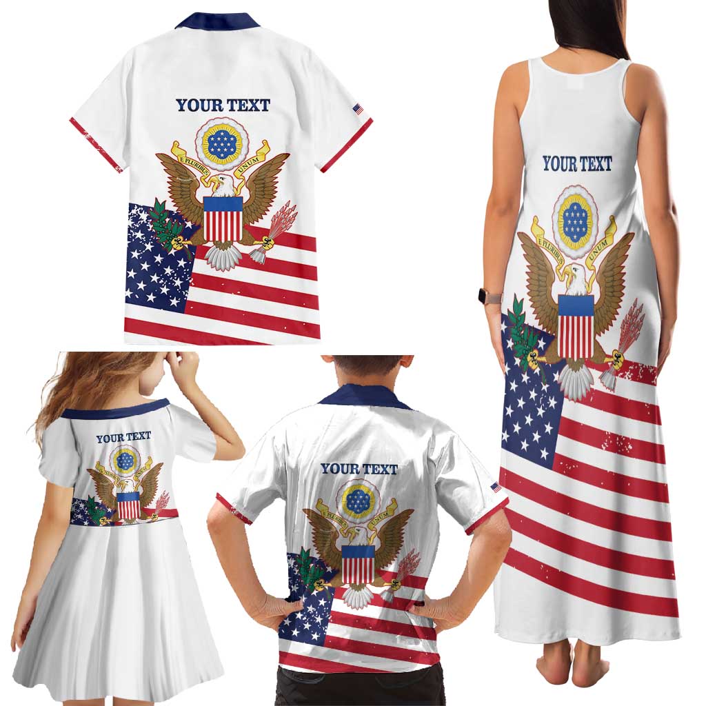 Personalized United States 250th Anniversary Family Matching Tank Maxi Dress and Hawaiian Shirt USA 4th Of July Proud - Wonder Print Shop