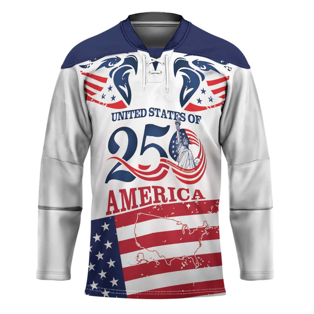 Personalized United States 250th Anniversary Hockey Jersey USA 4th Of July Proud - Wonder Print Shop
