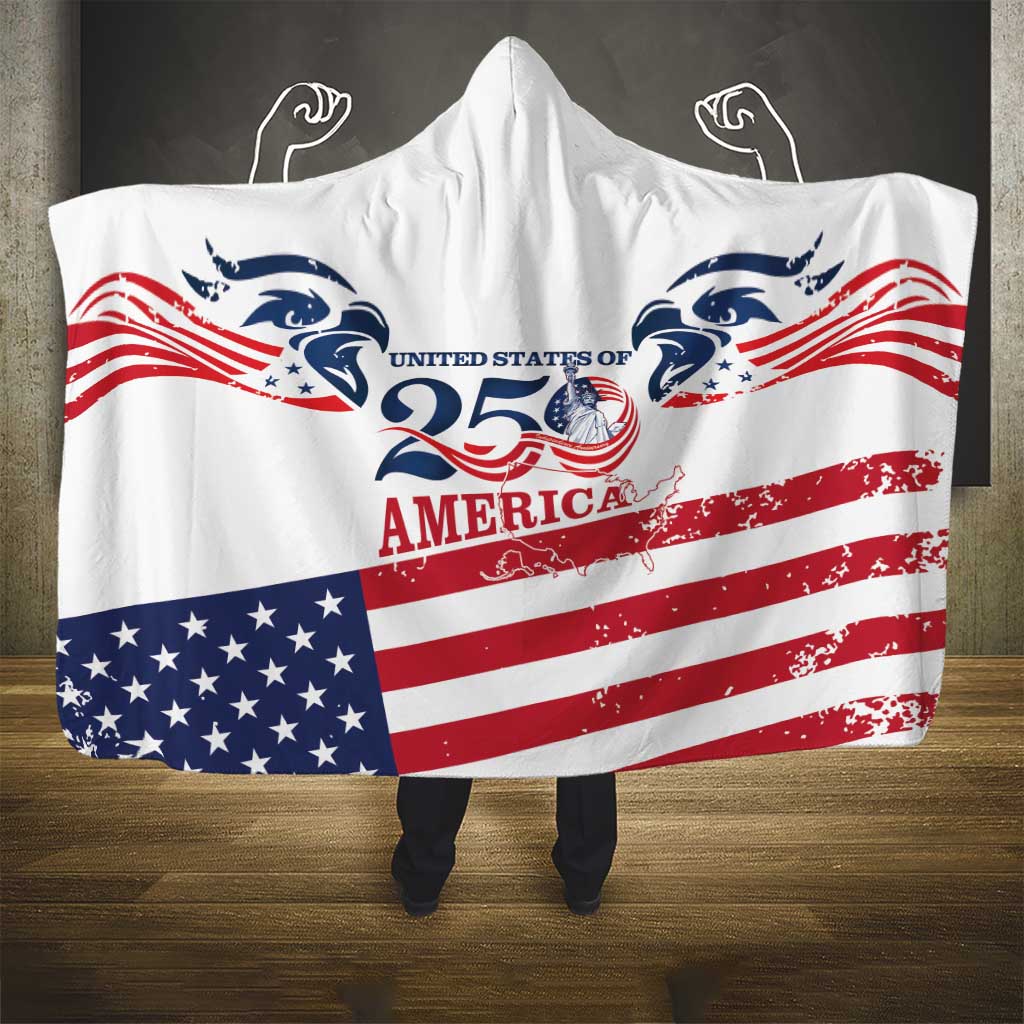 United States 250th Anniversary Hooded Blanket USA 4th Of July Proud - Wonder Print Shop