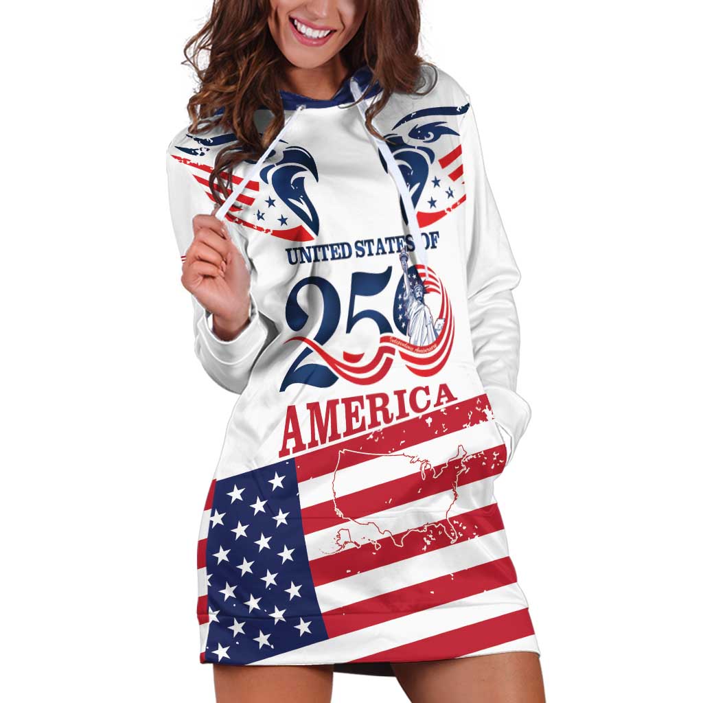 Personalized United States 250th Anniversary Hoodie Dress USA 4th Of July Proud - Wonder Print Shop