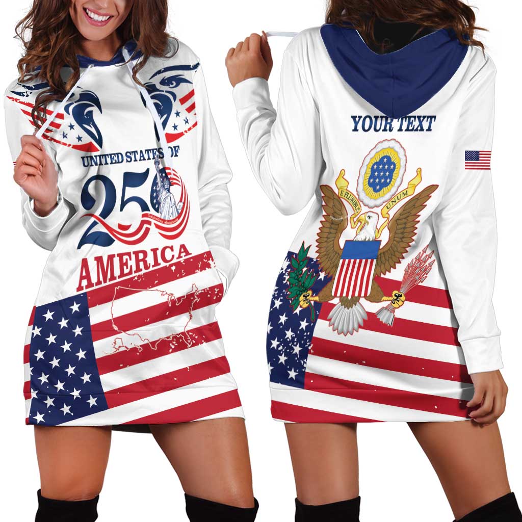 Personalized United States 250th Anniversary Hoodie Dress USA 4th Of July Proud - Wonder Print Shop
