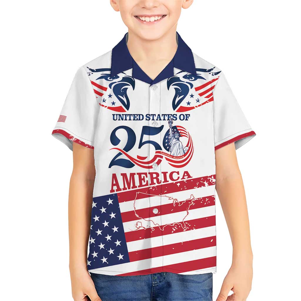 Personalized United States 250th Anniversary Kid Hawaiian Shirt USA 4th Of July Proud - Wonder Print Shop