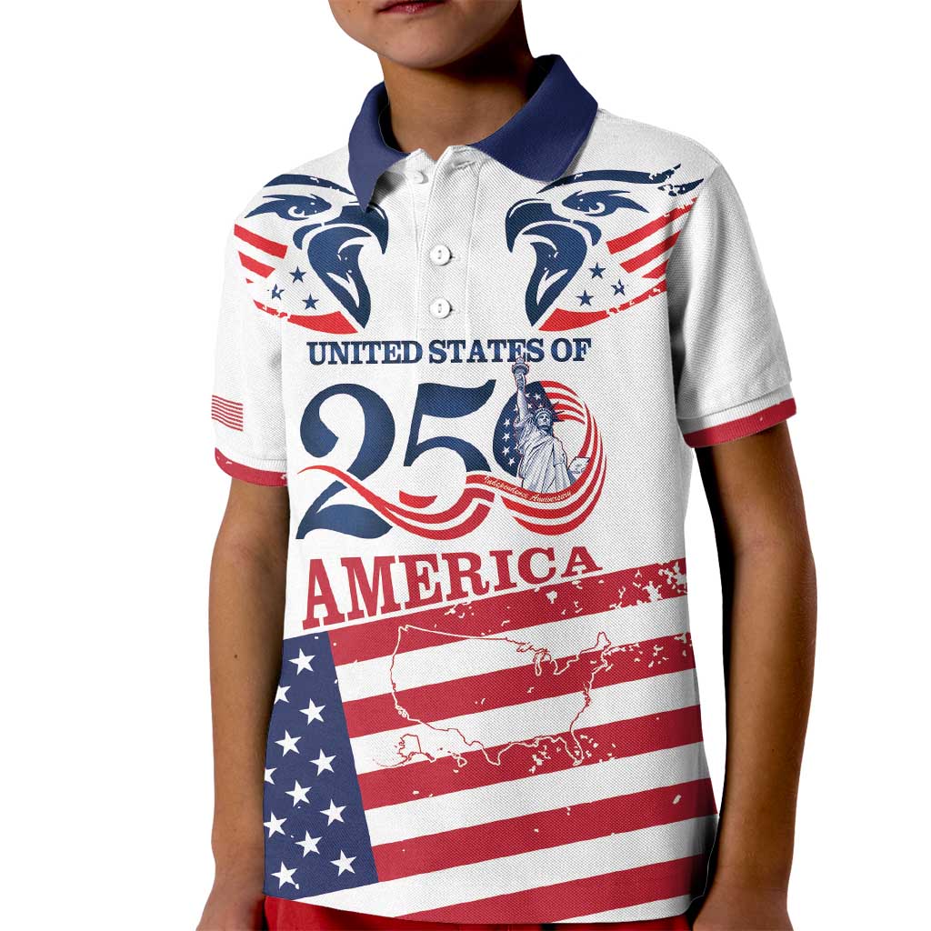 Personalized United States 250th Anniversary Kid Polo Shirt USA 4th Of July Proud - Wonder Print Shop