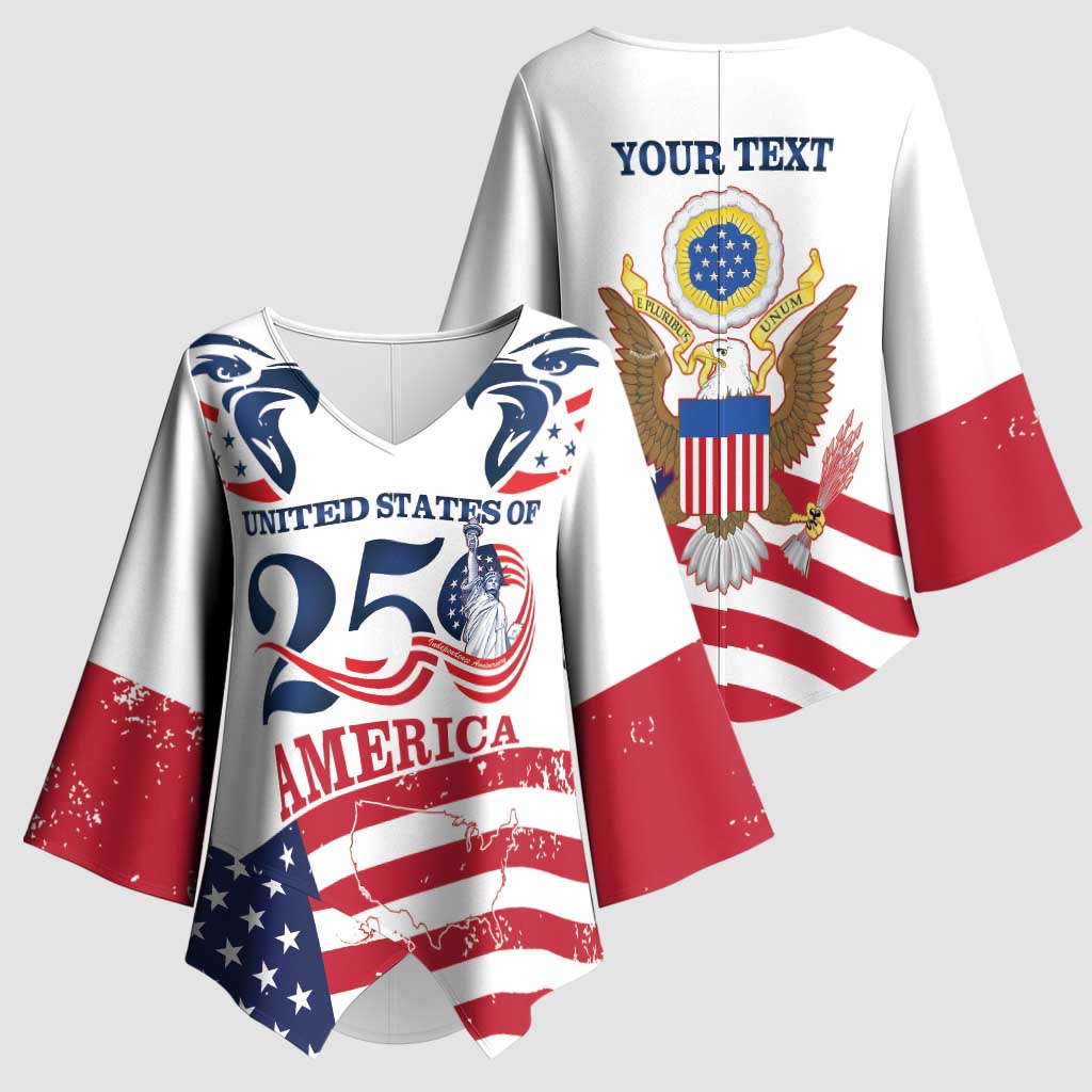 Personalized United States 250th Anniversary Kimono Sleeve Blouse USA 4th Of July Proud - Wonder Print Shop