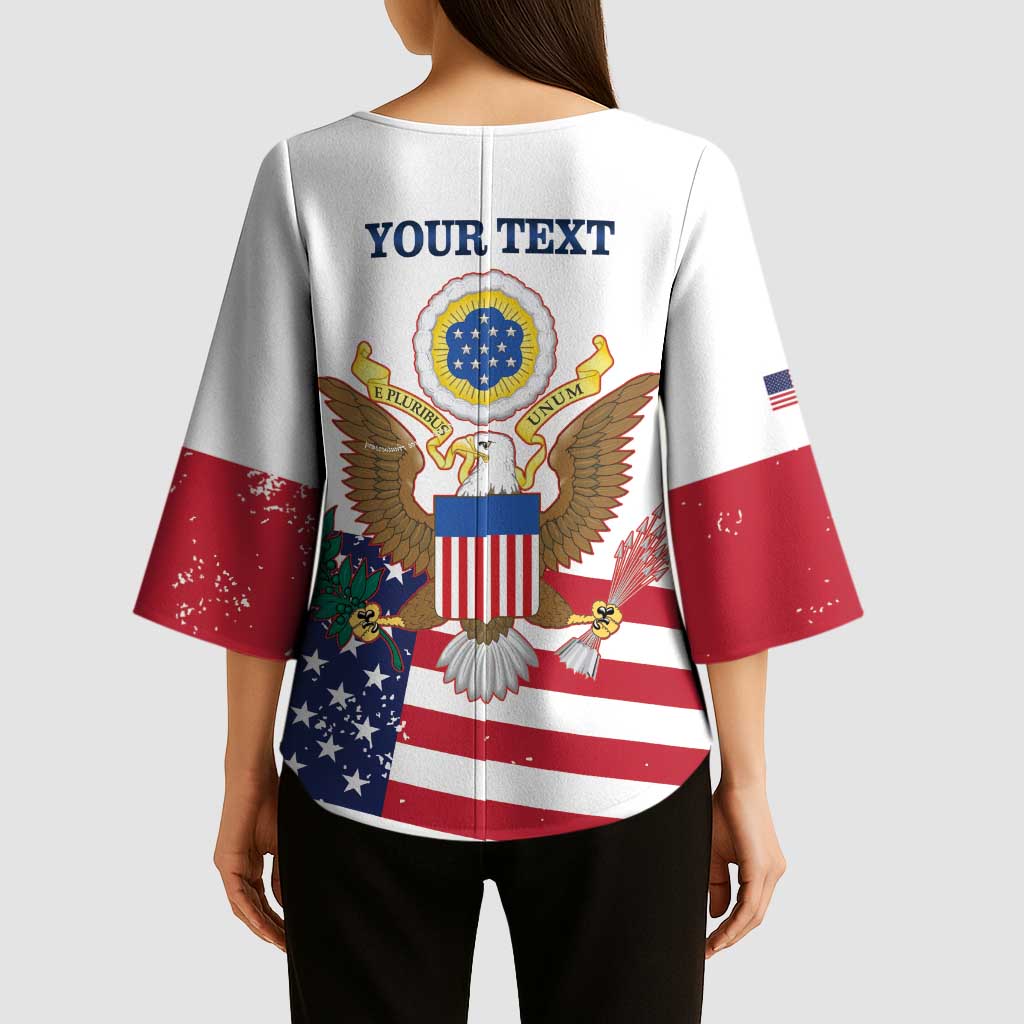 Personalized United States 250th Anniversary Kimono Sleeve Blouse USA 4th Of July Proud - Wonder Print Shop