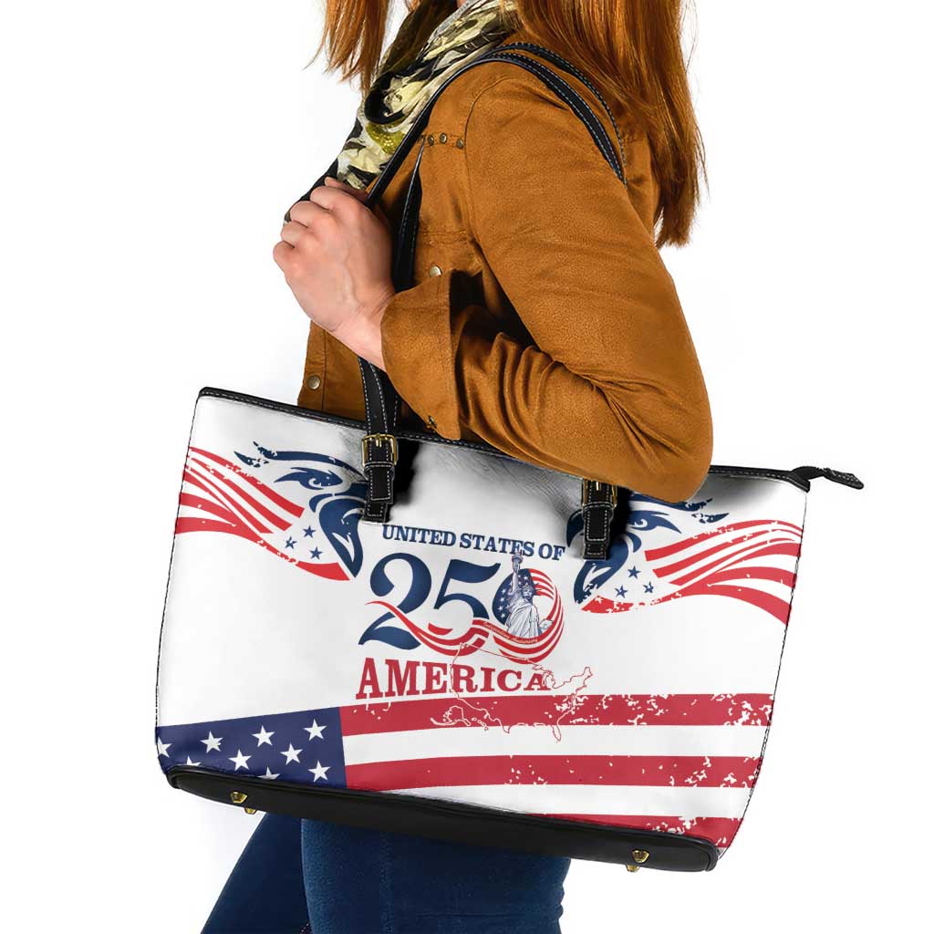 United States 250th Anniversary Leather Tote Bag USA 4th Of July Proud - Wonder Print Shop