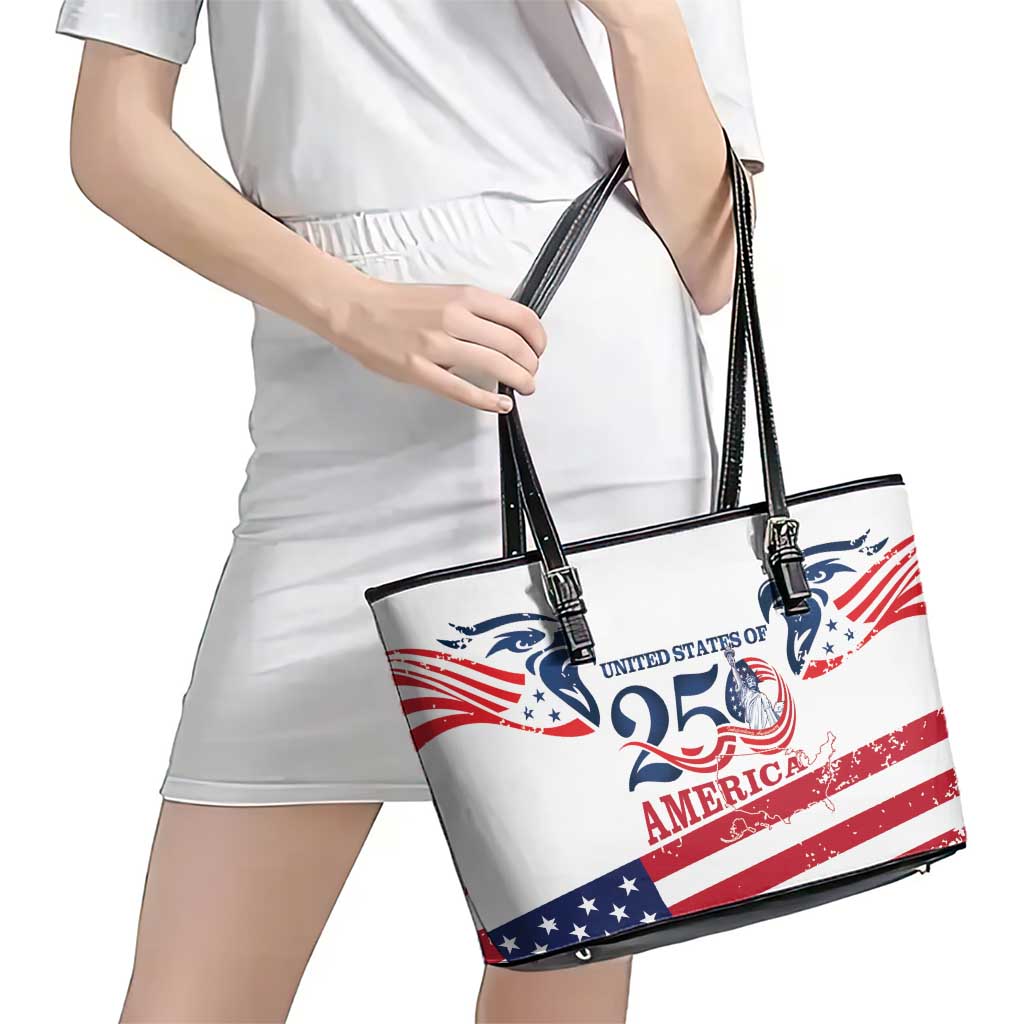 United States 250th Anniversary Leather Tote Bag USA 4th Of July Proud - Wonder Print Shop