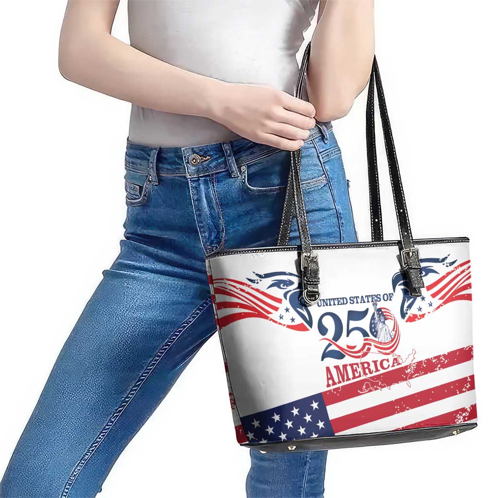 United States 250th Anniversary Leather Tote Bag USA 4th Of July Proud - Wonder Print Shop