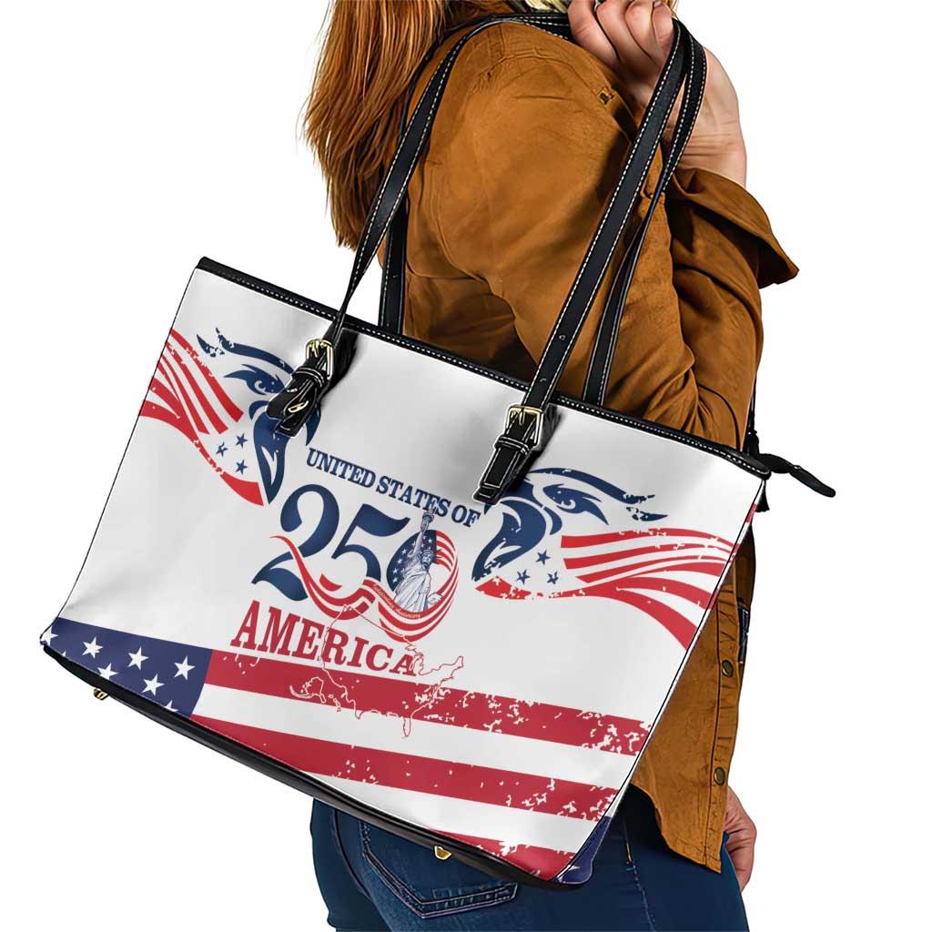 United States 250th Anniversary Leather Tote Bag USA 4th Of July Proud - Wonder Print Shop