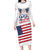 Personalized United States 250th Anniversary Long Sleeve Bodycon Dress USA 4th Of July Proud - Wonder Print Shop