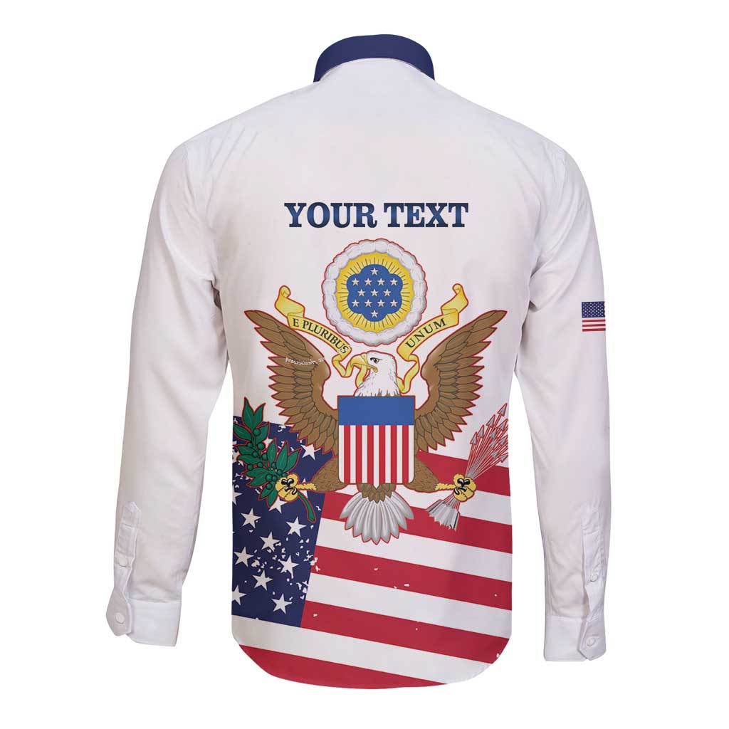Personalized United States 250th Anniversary Long Sleeve Button Shirt USA 4th Of July Proud - Wonder Print Shop