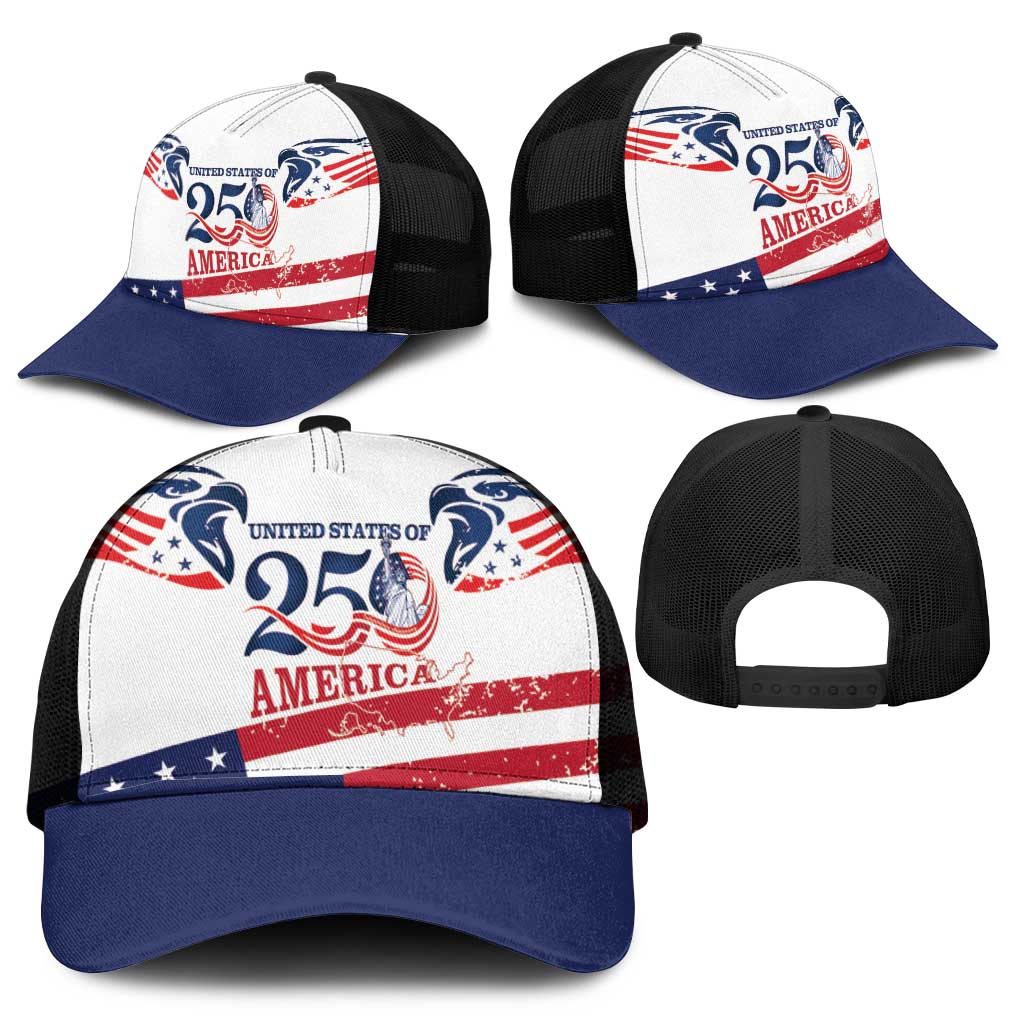 United States 250th Anniversary Mesh Trucker Cap USA 4th Of July Proud - Wonder Print Shop