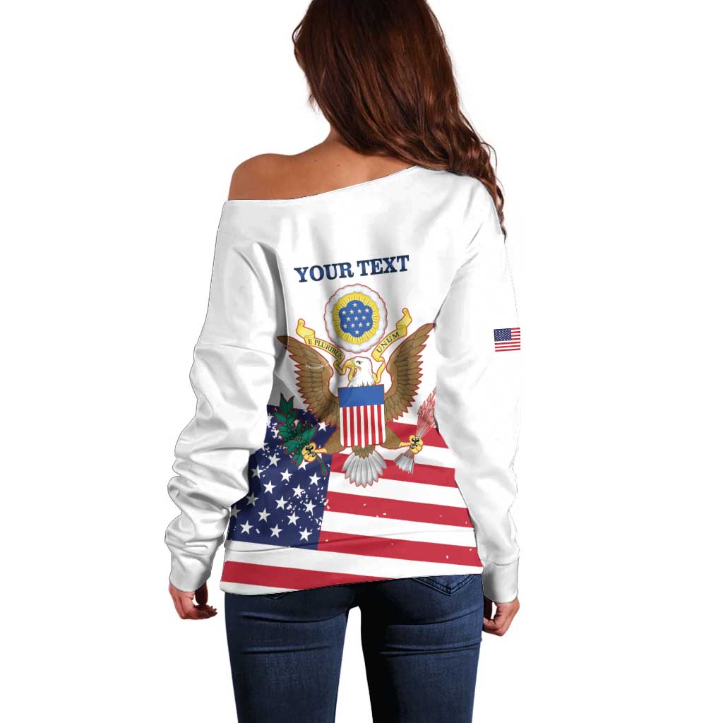 Personalized United States 250th Anniversary Off Shoulder Sweater USA 4th Of July Proud - Wonder Print Shop