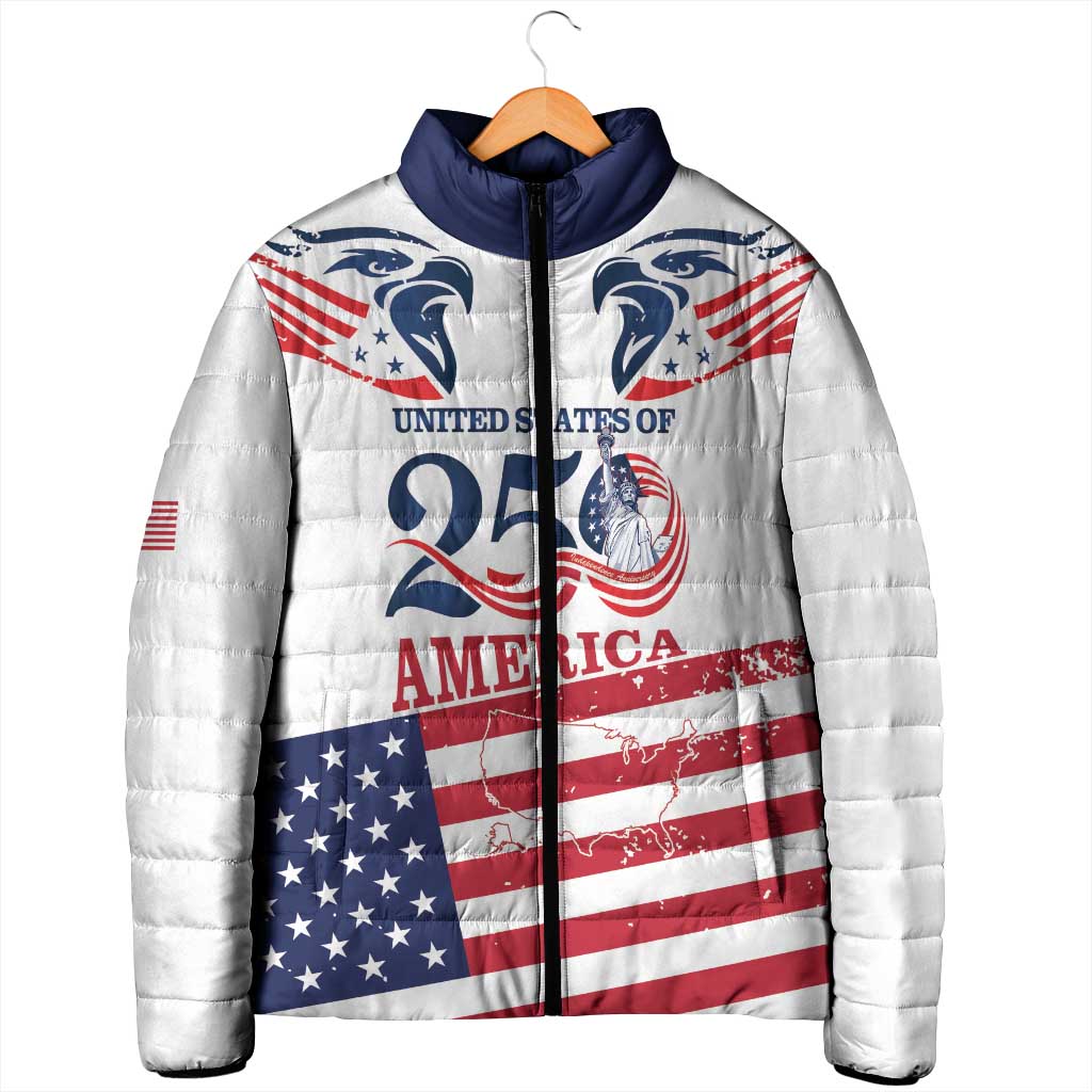 Personalized United States 250th Anniversary Padded Jacket USA 4th Of July Proud - Wonder Print Shop