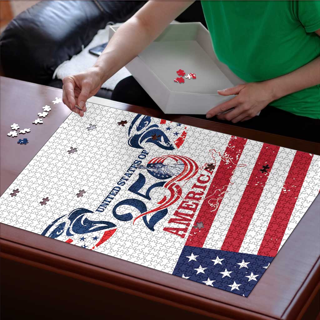 United States 250th Anniversary Puzzle USA 4th Of July Proud - Wonder Print Shop