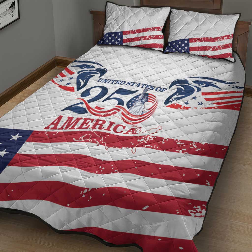 United States 250th Anniversary Quilt Bed Set USA 4th Of July Proud - Wonder Print Shop