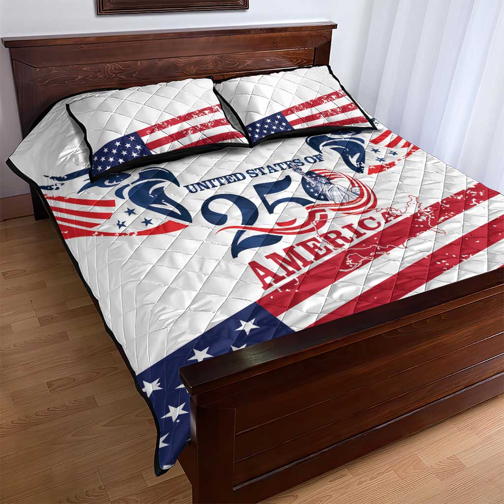 United States 250th Anniversary Quilt Bed Set USA 4th Of July Proud - Wonder Print Shop