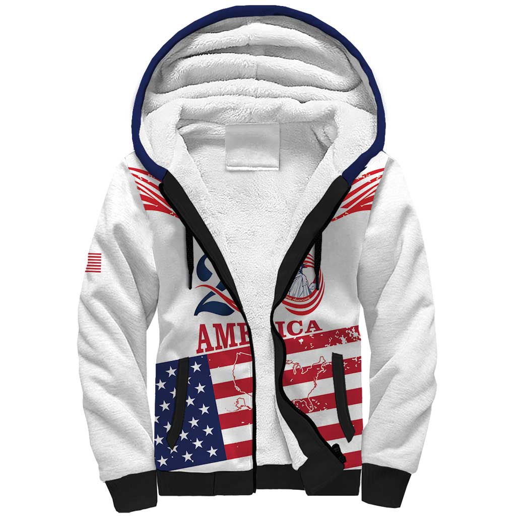 Personalized United States 250th Anniversary Sherpa Hoodie USA 4th Of July Proud - Wonder Print Shop