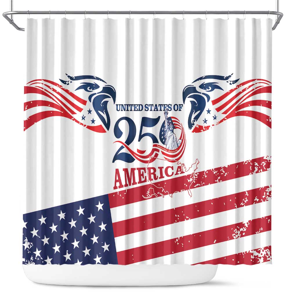 United States 250th Anniversary Shower Curtain USA 4th Of July Proud - Wonder Print Shop