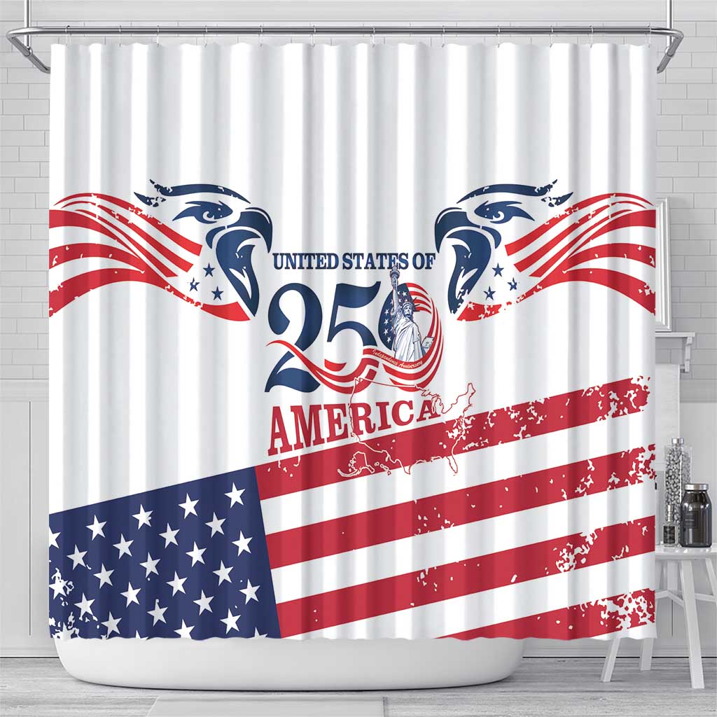 United States 250th Anniversary Shower Curtain USA 4th Of July Proud - Wonder Print Shop