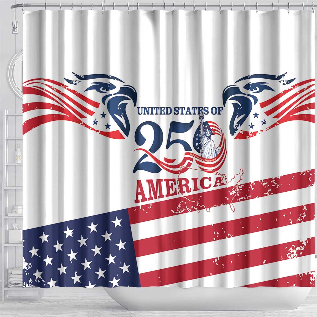 United States 250th Anniversary Shower Curtain USA 4th Of July Proud - Wonder Print Shop