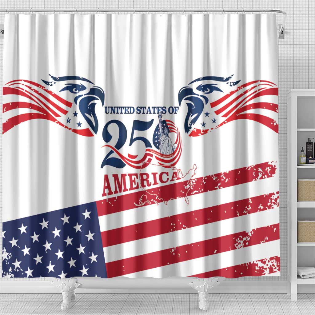 United States 250th Anniversary Shower Curtain USA 4th Of July Proud - Wonder Print Shop