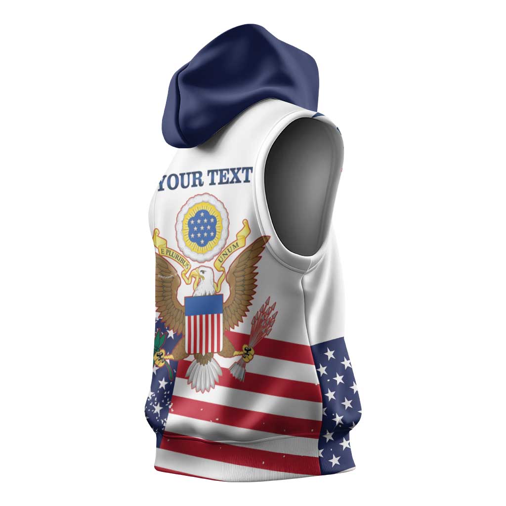 Personalized United States 250th Anniversary Sleeveless Hoodie USA 4th Of July Proud - Wonder Print Shop