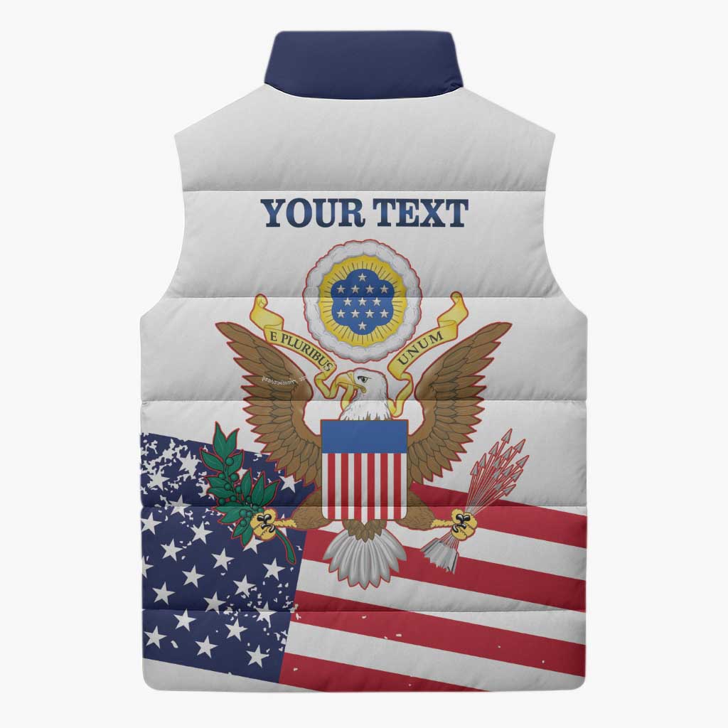 Personalized United States 250th Anniversary Sleeveless Puffer Jacket USA 4th Of July Proud - Wonder Print Shop